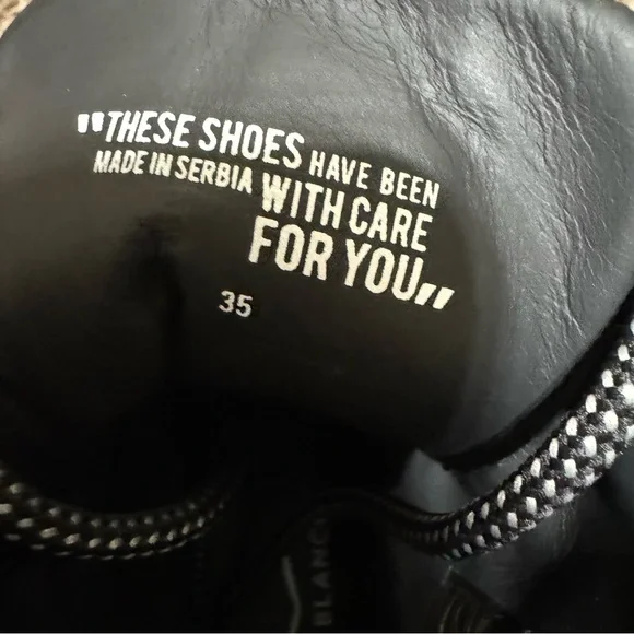 Women’s Voile Blanche Loden Lug Leather Trim Black Booties Boots, Size 5 - Picture 5 of 10